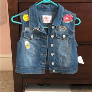 Justice jean sleeveless vest